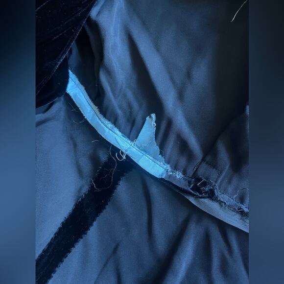 60s Vintage Black Silk Velvet Saks Fifth Ave Wrap Dress - Picture 9 of 13